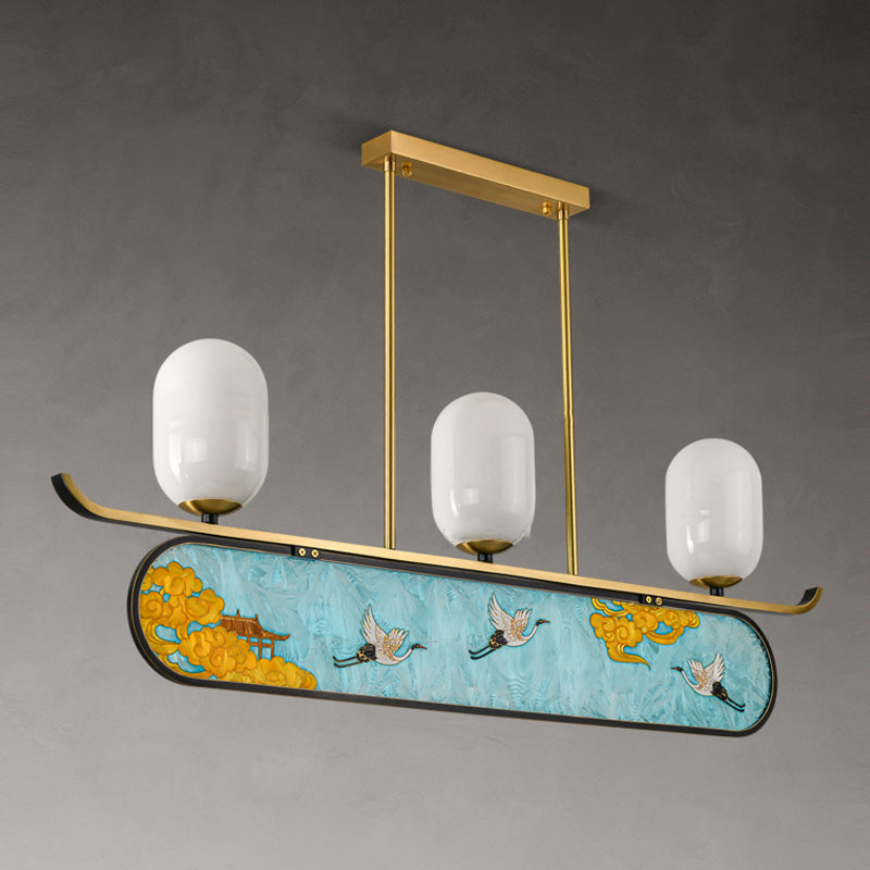 Modern Cylinder Island Lighting Fixtures Glass Island Pendants