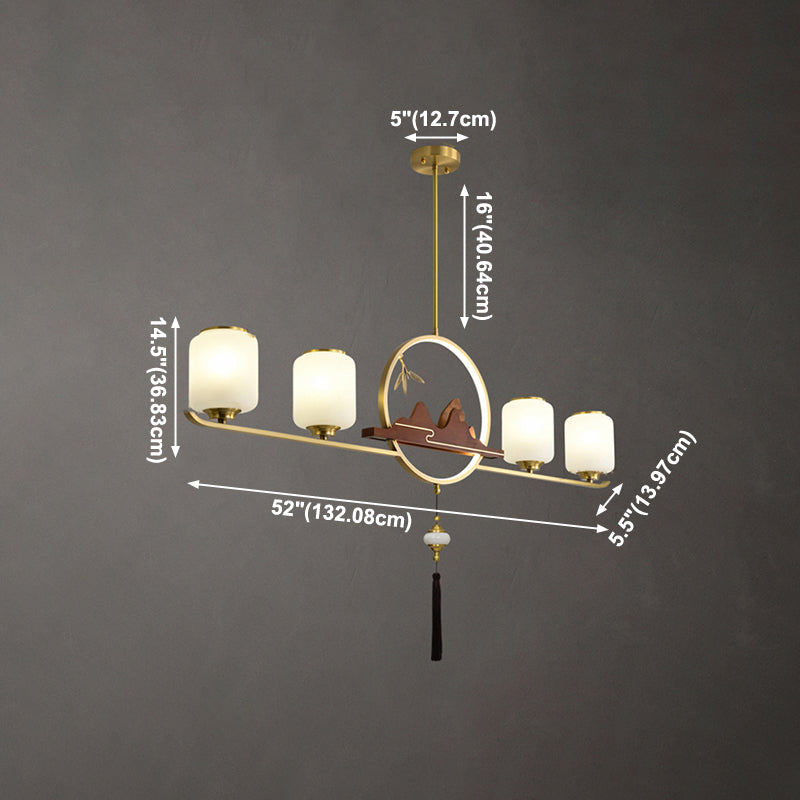 Modern Cylinder Island Lighting Fixtures Glass Pendant Lights