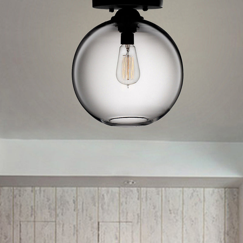 Red/Sky Blue/Amber/Dark Smoke/Coffee Orbit Ceiling Light Fixture Contemporary Glass 1 Head Indoor Ceiling Flush Mount