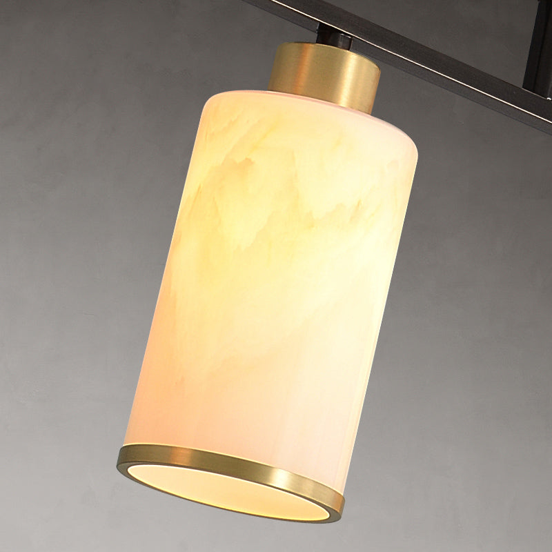 Modern Cylinder Island Lighting Fixtures Glass 3 Light Pendant Lighting in Black