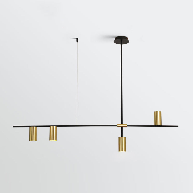 Éclairage d'éclairage de l'île de cylindre Éclairage de pendentif métallique moderne