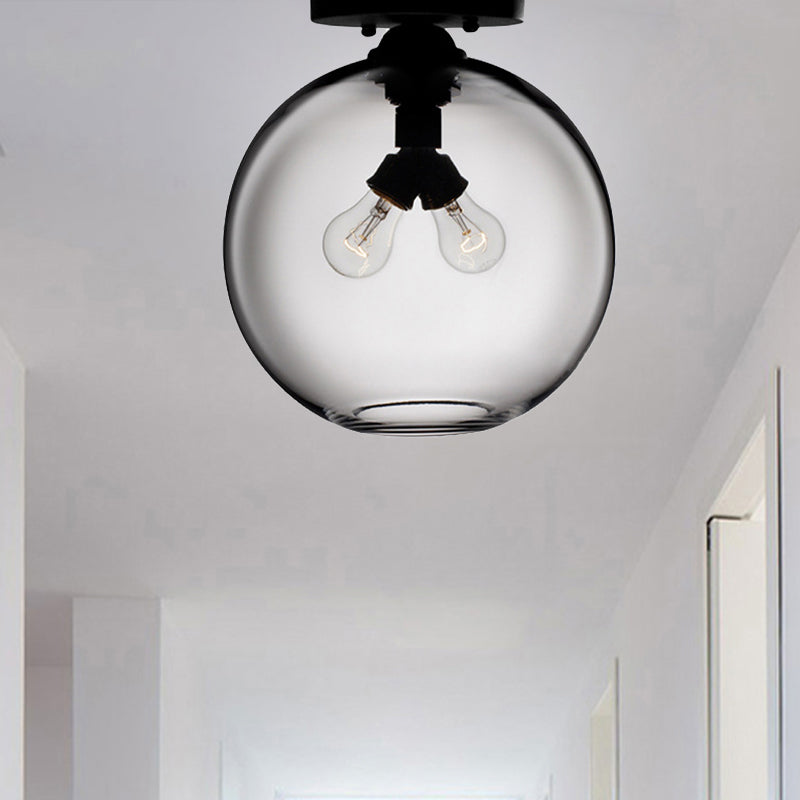 Luz montada en el techo global con rojo/cielo azul/ámbar/humo oscuro/sombra de cristal de café moderna lámpara de techo de 2 cabezas