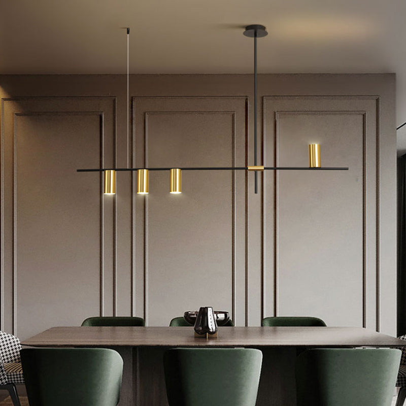 Éclairage d'éclairage de l'île de cylindre Éclairage de pendentif métallique moderne