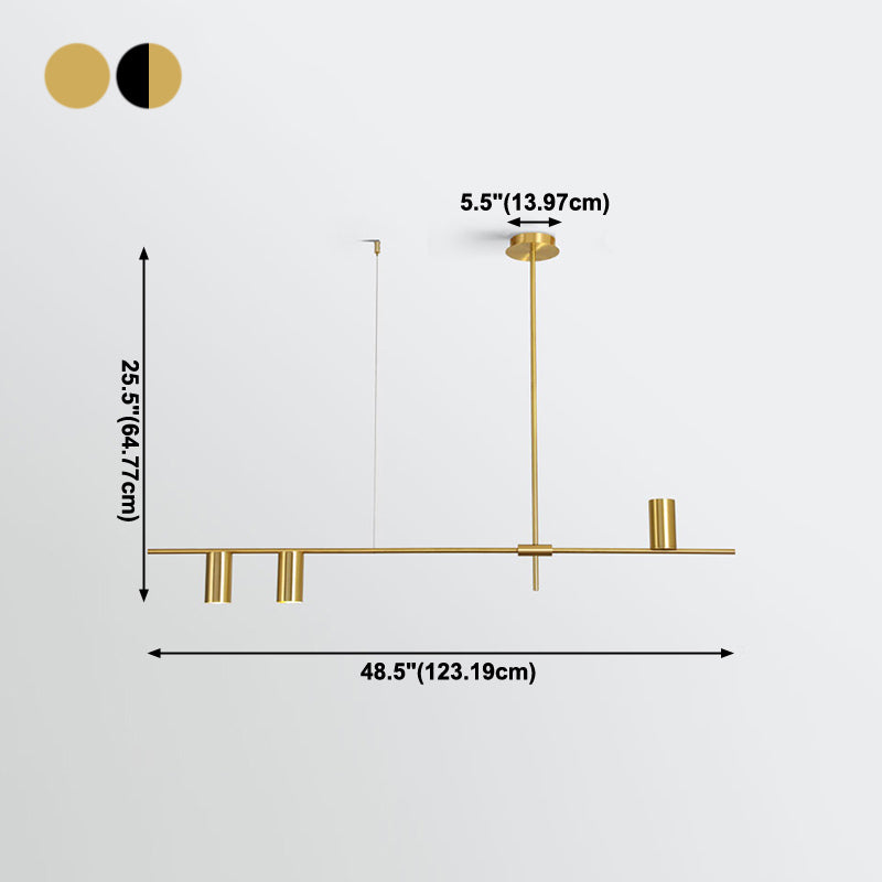 Éclairage d'éclairage de l'île de cylindre Éclairage de pendentif métallique moderne