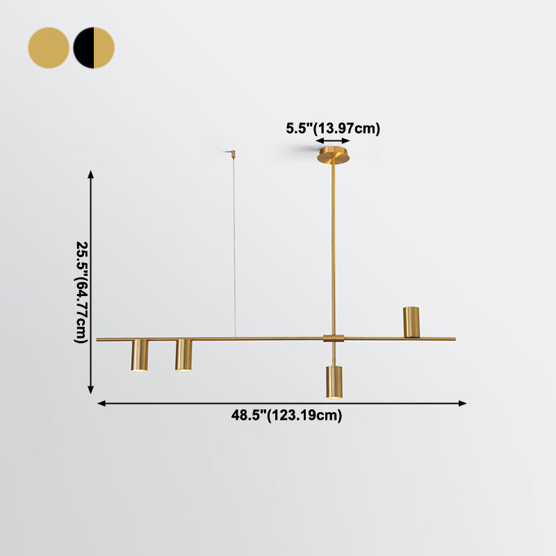 Éclairage d'éclairage de l'île de cylindre Éclairage de pendentif métallique moderne