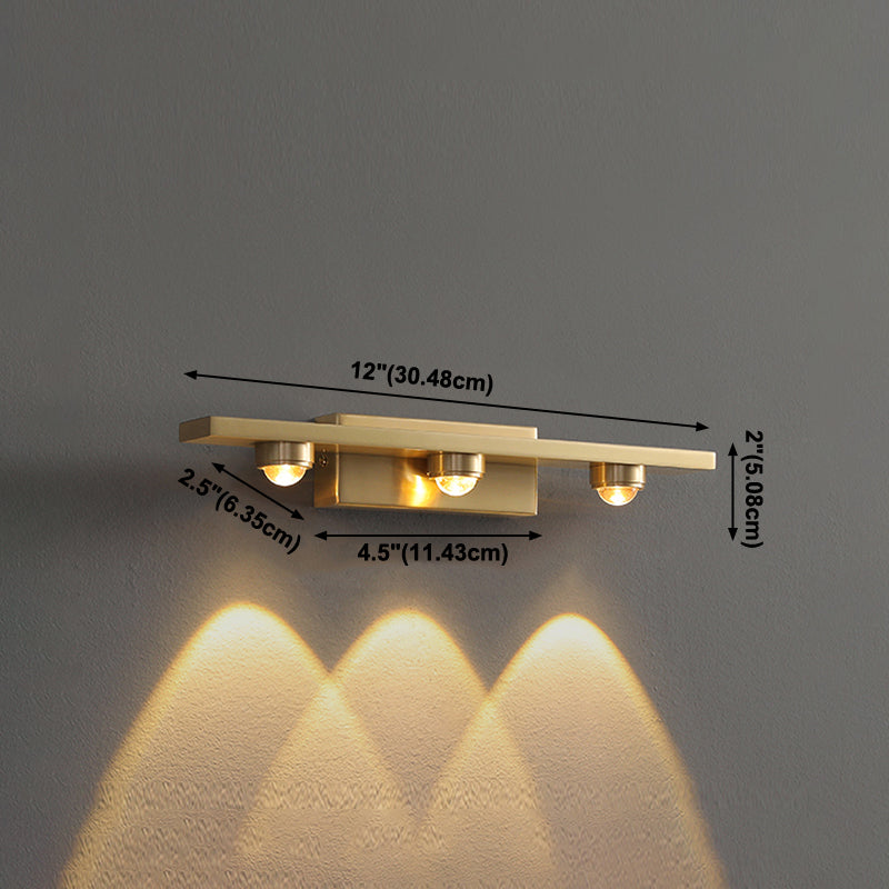 Lineare Form Metallwandbeleuchtung moderne Multi -Leuchten -Wandmontageleuchten in Messing