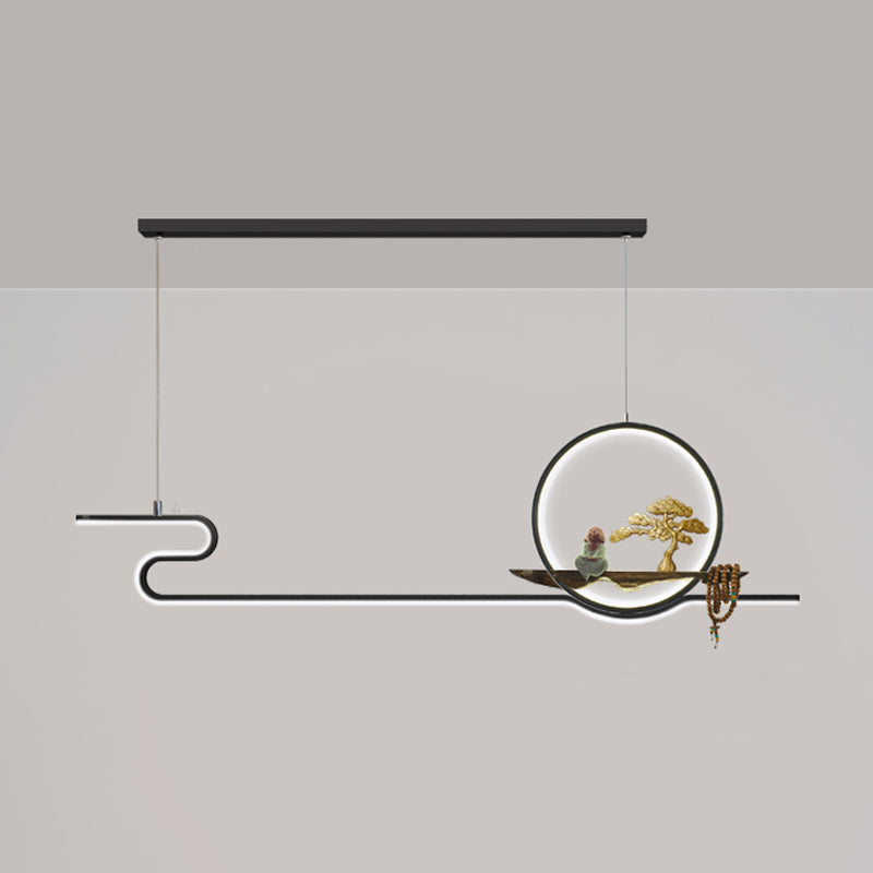 Ideas de iluminación de isla lineal Iluminación colgante de 2 luces de metal contemporáneo