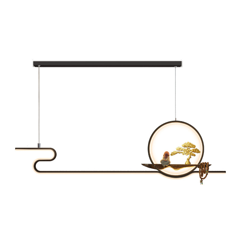 Linear Island Lighting Ideas Contemporary Metal 2-Light Pendant Lighting