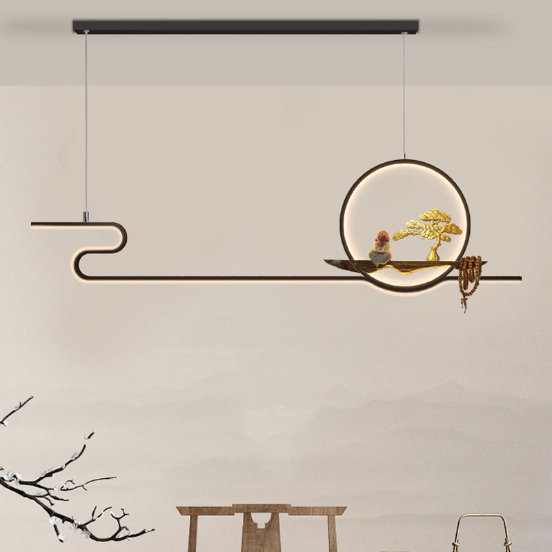 Linear Island Lighting Ideas Contemporary Metal 2-Light Pendant Lighting