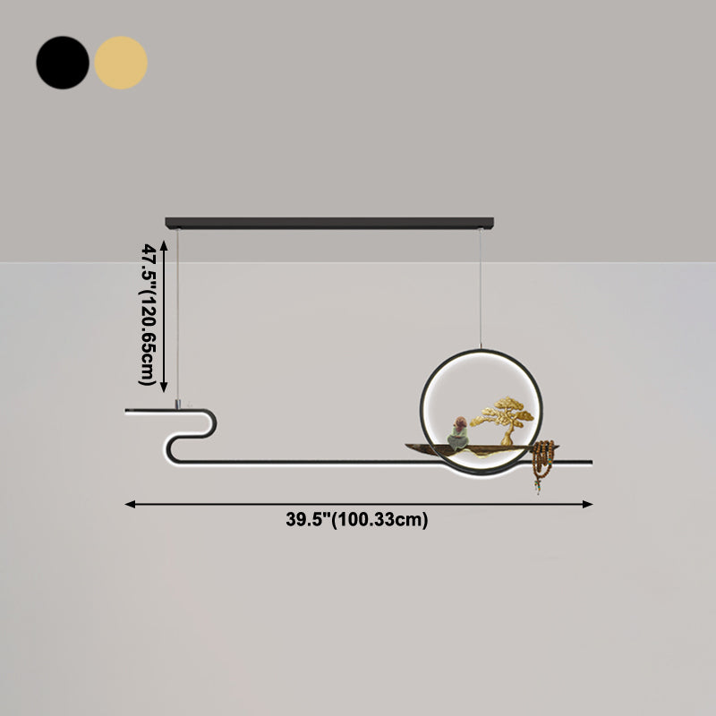 Ideas de iluminación de isla lineal Iluminación colgante de 2 luces de metal contemporáneo