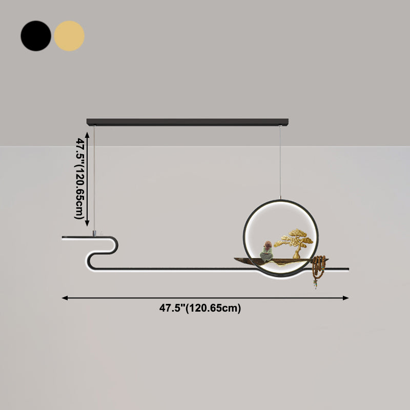 Ideas de iluminación de isla lineal Iluminación colgante de 2 luces de metal contemporáneo