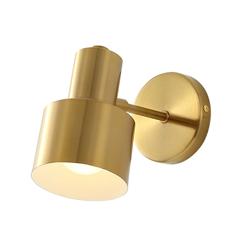 Geometric Metal Mirror Wall Lighting Modern Single Light Wall Mounted Lighting in Brass