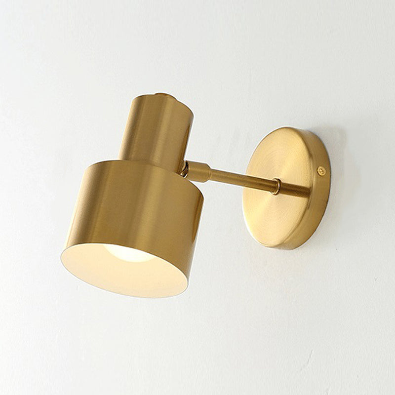 Geometric Metal Mirror Wall Lighting Modern Single Light Wall Mounted Lighting in Brass