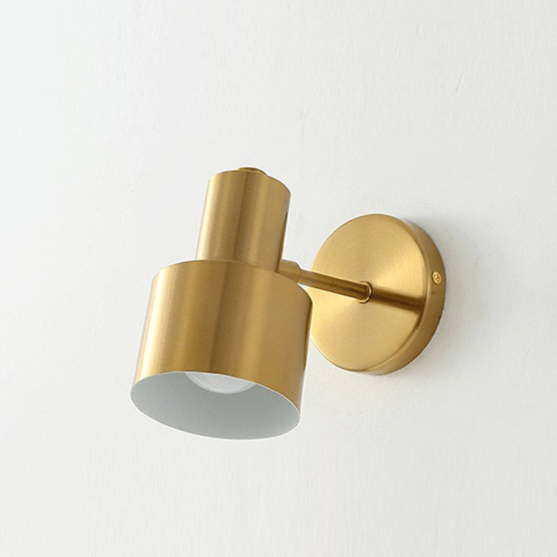 Geometric Metal Mirror Wall Lighting Modern Single Light Wall Mounted Lighting in Brass