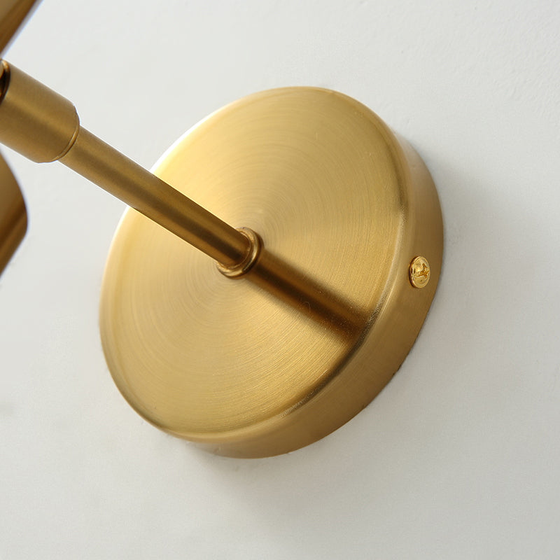 Geometric Metal Mirror Wall Lighting Modern Single Light Wall Mounted Lighting in Brass