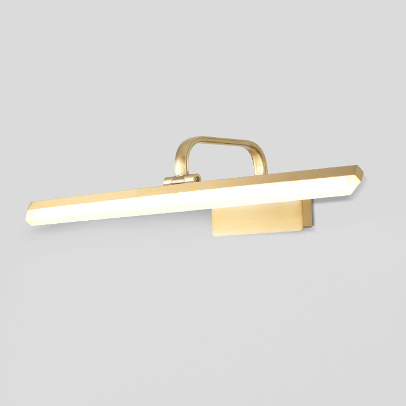 Luce murale a specchio in metallo a forma lineare moderna illuminazione montata a parete singola