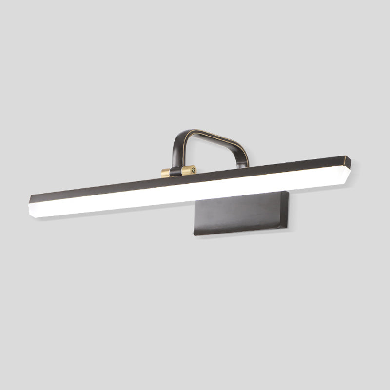 Luce murale a specchio in metallo a forma lineare moderna illuminazione montata a parete singola