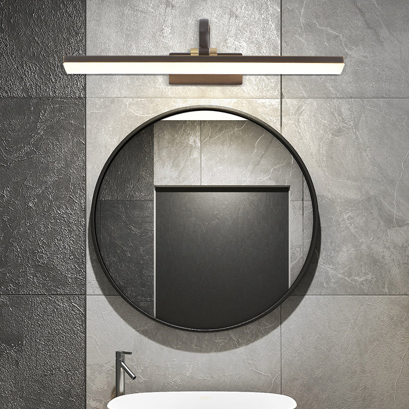 Luce murale a specchio in metallo a forma lineare moderna illuminazione montata a parete singola