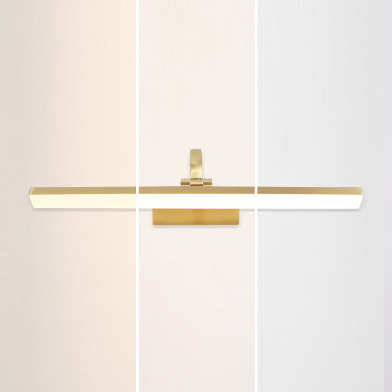 Luce murale a specchio in metallo a forma lineare moderna illuminazione montata a parete singola