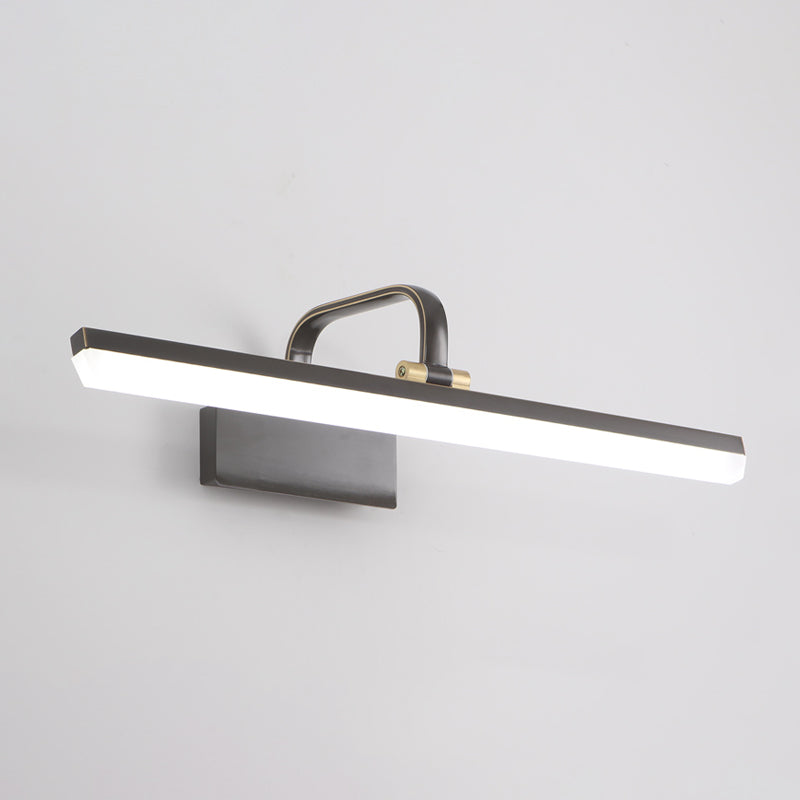 Luce murale a specchio in metallo a forma lineare moderna illuminazione montata a parete singola