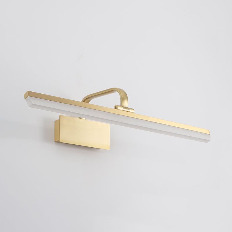 Luce murale a specchio in metallo a forma lineare moderna illuminazione montata a parete singola