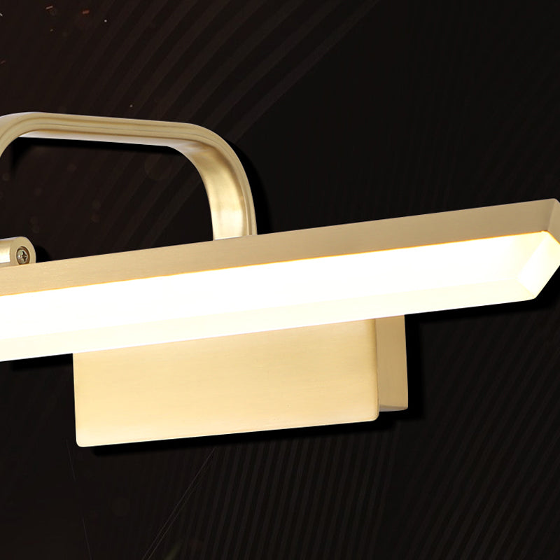 Luce murale a specchio in metallo a forma lineare moderna illuminazione montata a parete singola