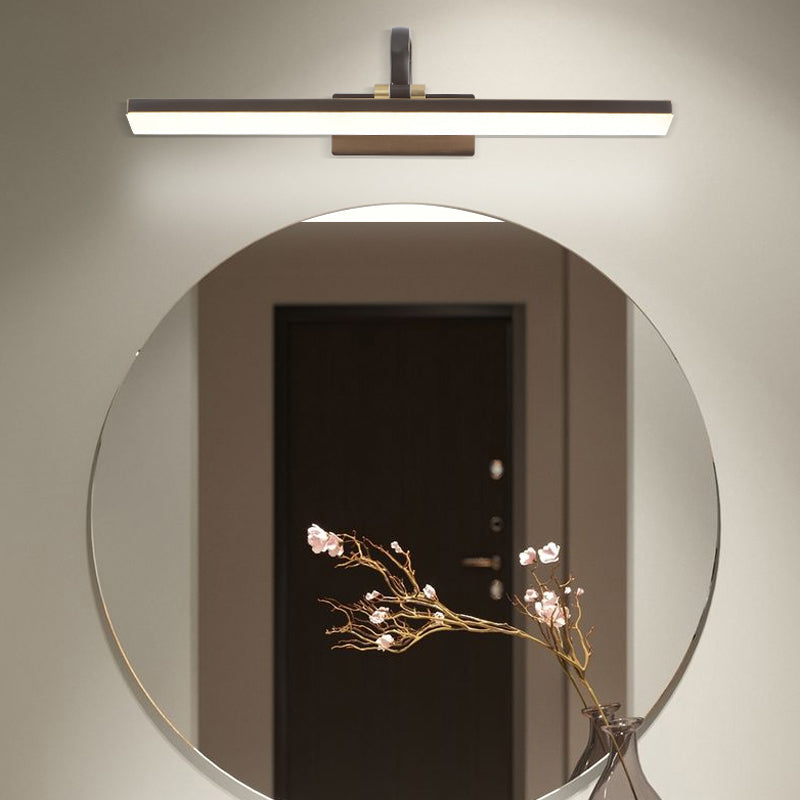 Linear Shape Metal Mirror Wall Lighting Modern Single Light Wall Mounted Lighting