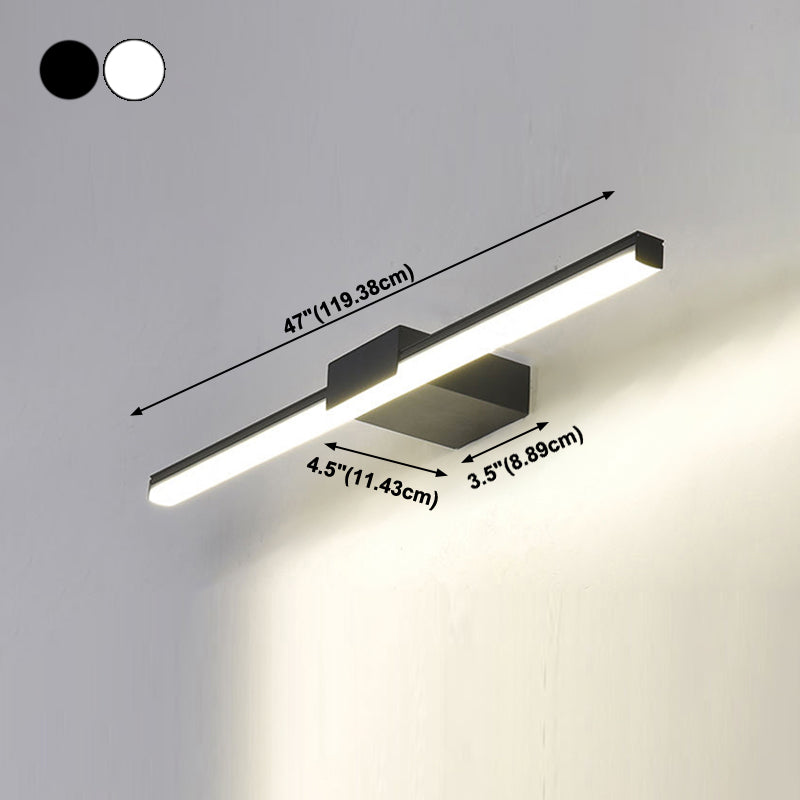 Linear Shape Metal Mirror Wall Lighting Modern 1-Light Wall Mounted Lighting