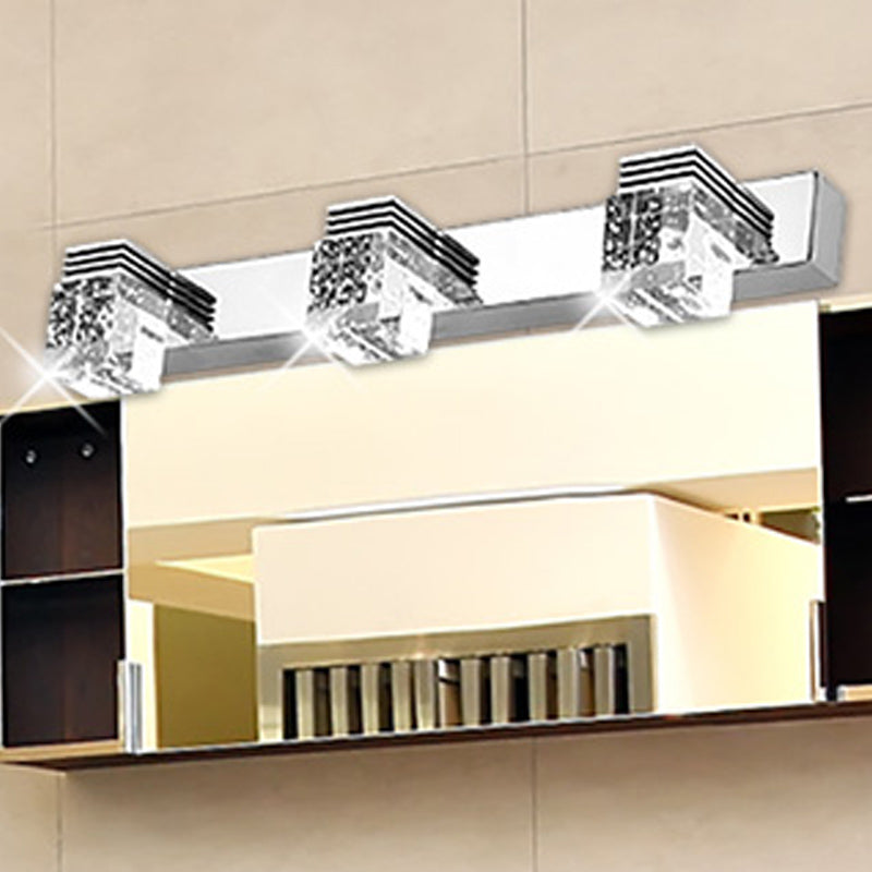 Modern Style Square Wall Mounted Lamps Crystal Multi Lights Led Vanity Light Bar