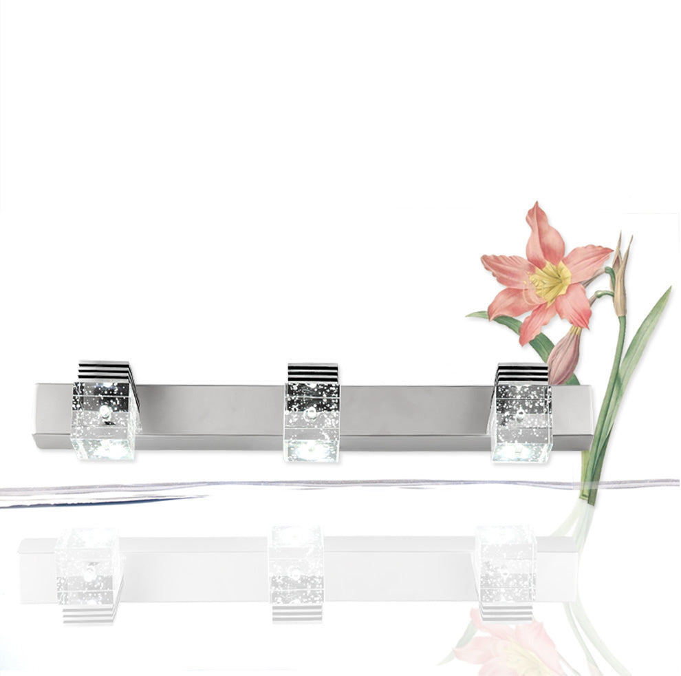 Modern Style Square Wall Mounted Lamps Crystal Multi Lights Led Vanity Light Bar