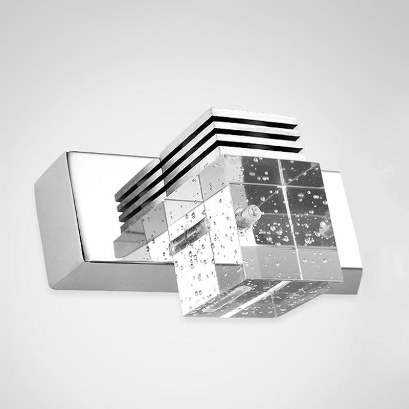 Modern Style Square Wall Mounted Lamps Crystal Multi Lights Led Vanity Light Bar