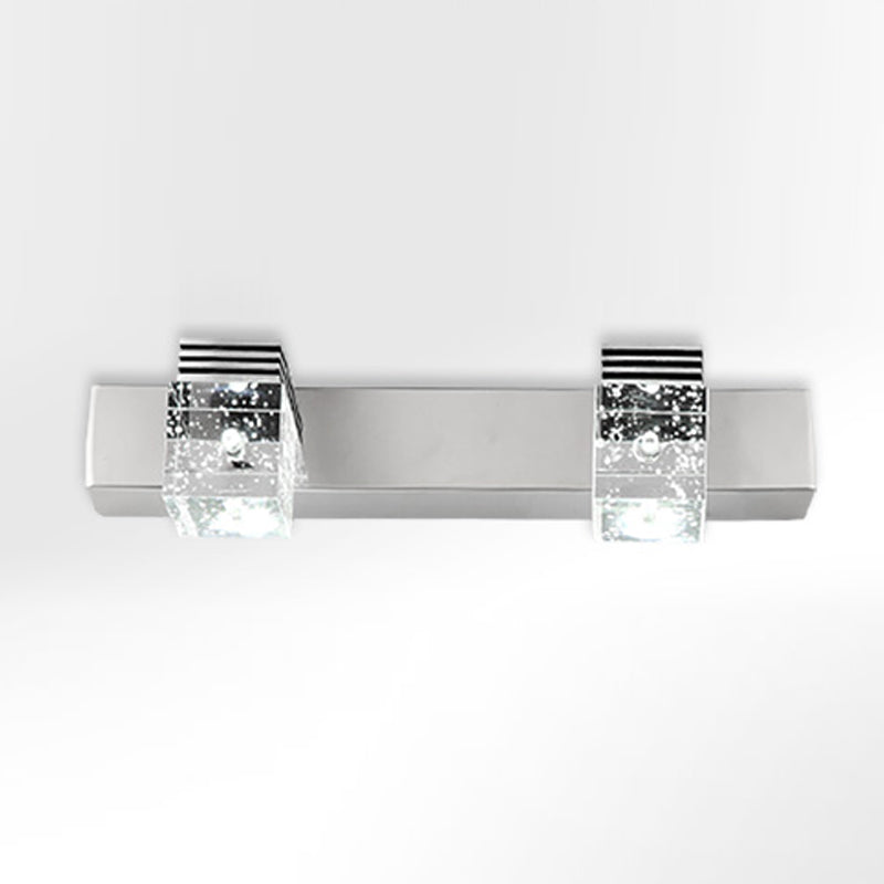 Modern Style Square Wall Mounted Lamps Crystal Multi Lights Led Vanity Light Bar