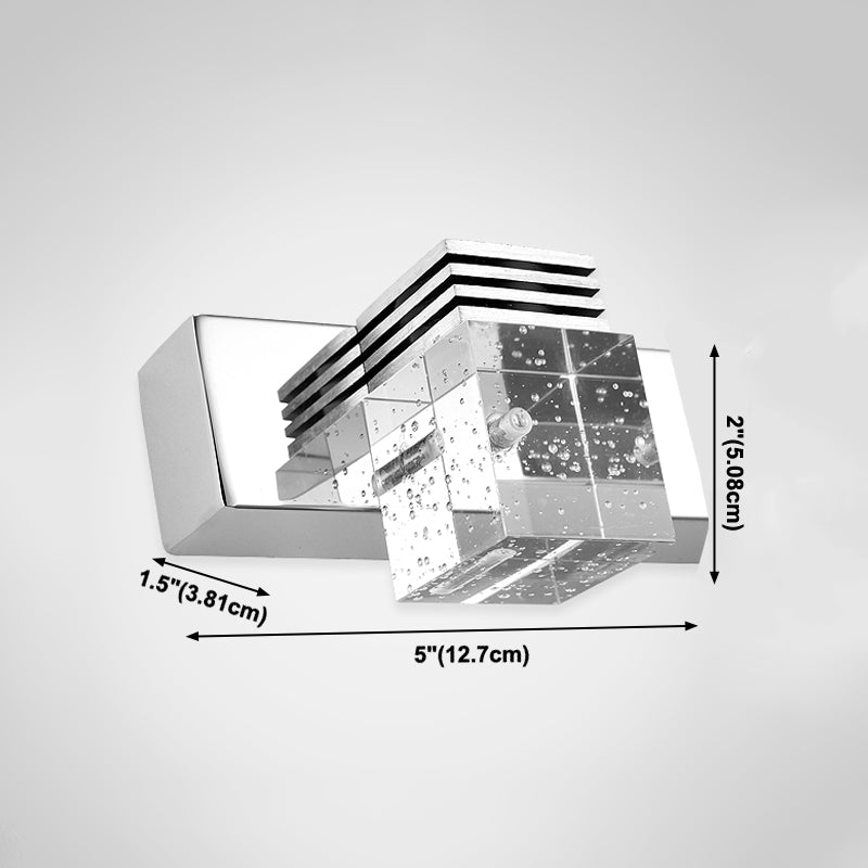 Modern Style Square Wall Mounted Lamps Crystal Multi Lights Led Vanity Light Bar