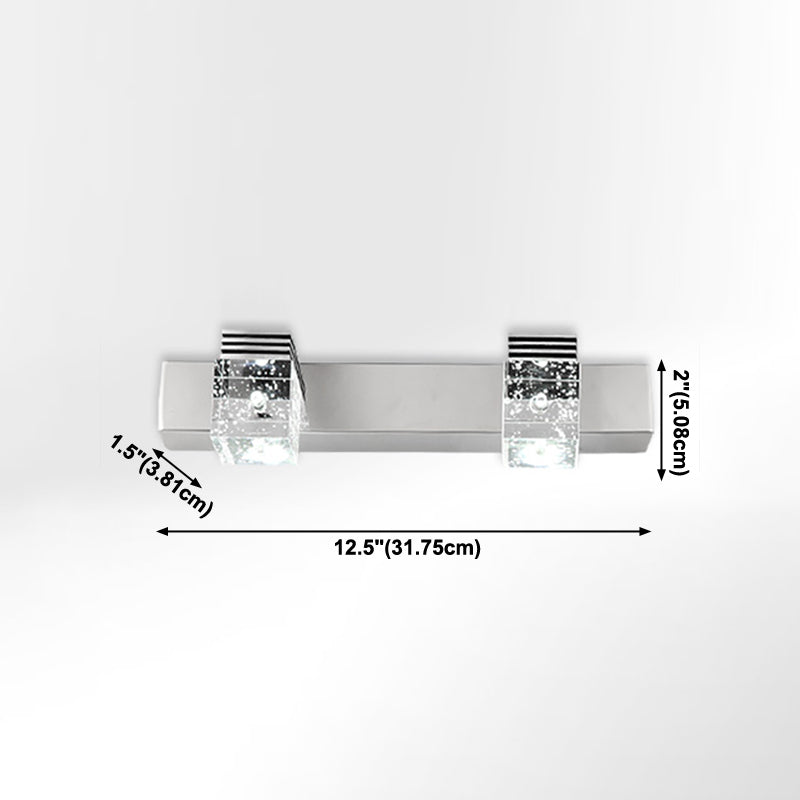 Modern Style Square Wall Mounted Lamps Crystal Multi Lights Led Vanity Light Bar