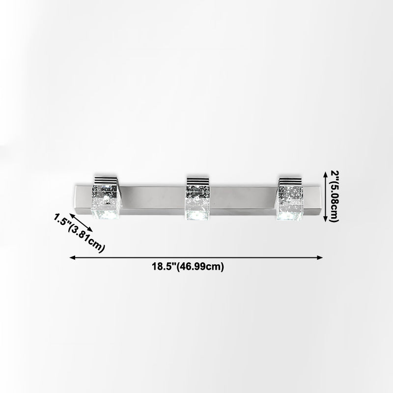 Modern Style Square Wall Mounted Lamps Crystal Multi Lights Led Vanity Light Bar