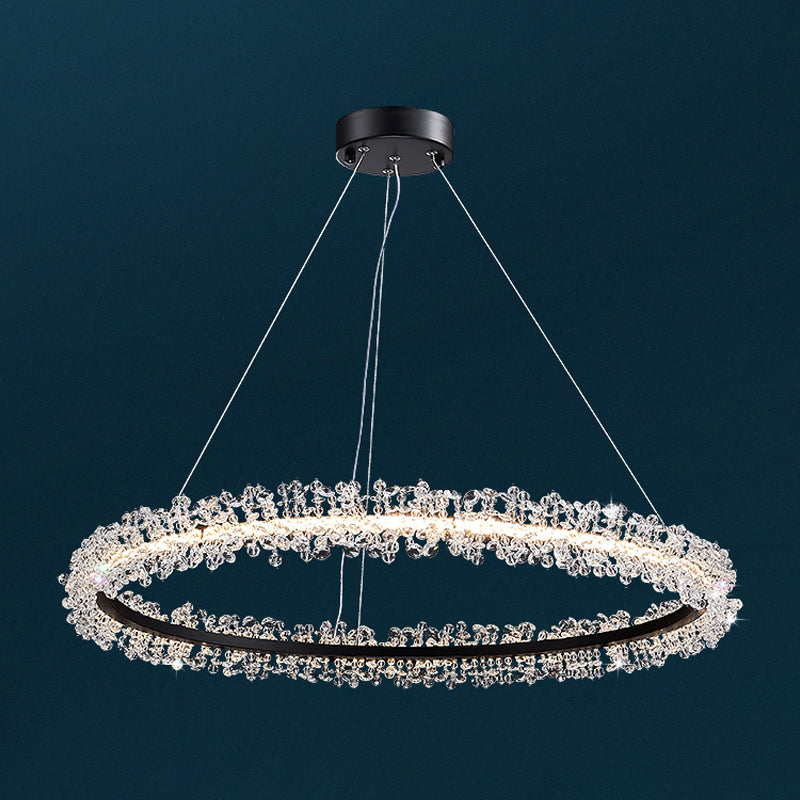 1 Light Linear Pendant Lights Modern Crystal Pendant Lighting Fixture for Living Room