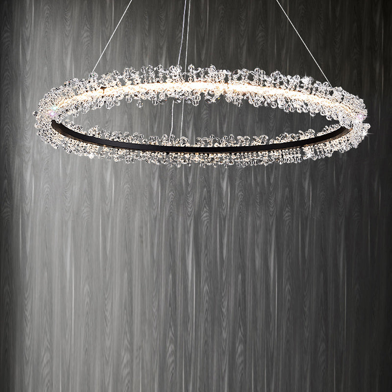 1 Light Linear Pendant Lights Modern Crystal Pendant Lighting Fixture for Living Room