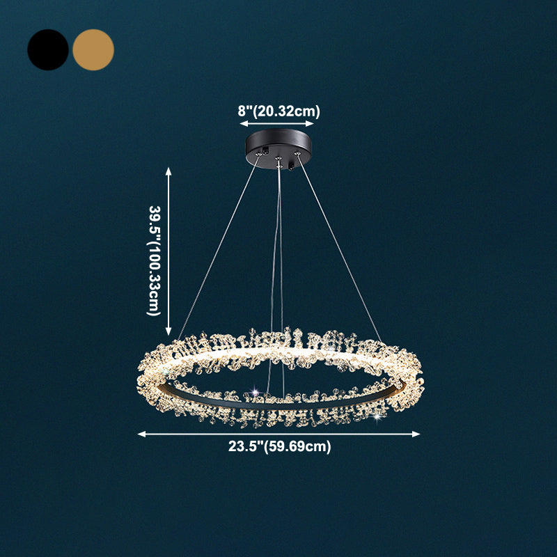 1 Light Linear Pendant Lights Modern Crystal Pendant Lighting Fixture for Living Room