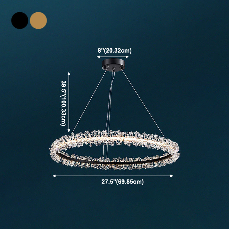 1 Light Linear Pendant Lights Modern Crystal Pendant Lighting Fixture for Living Room