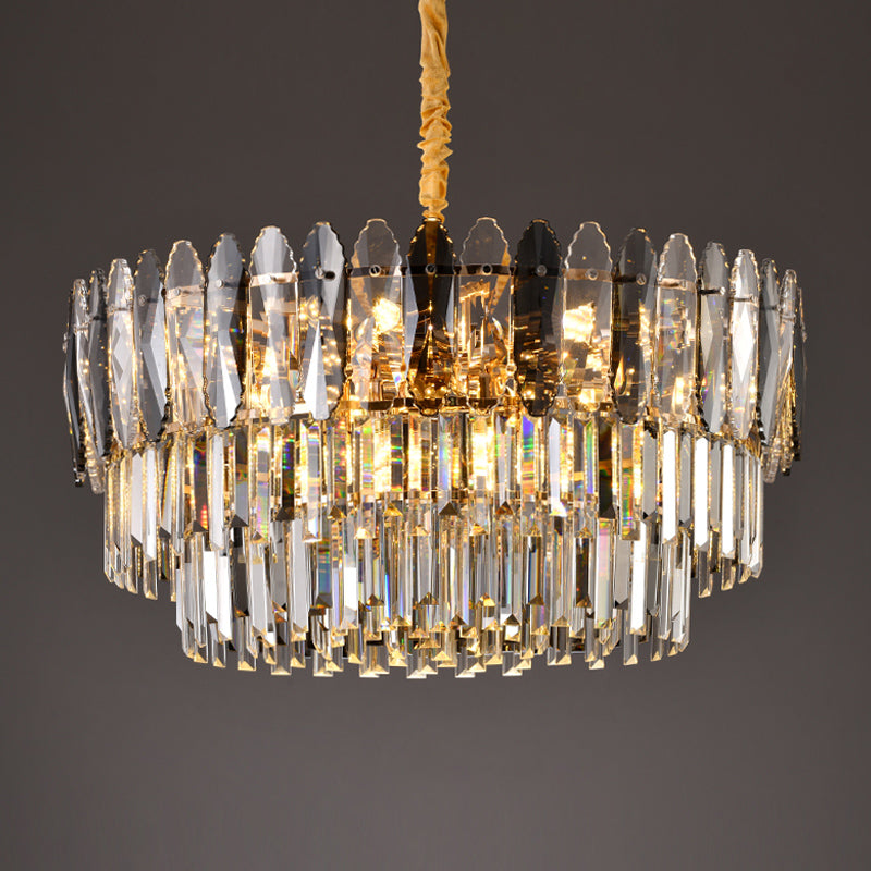 Geometric Pendant Lights Modern Crystal Pendant Lighting Fixture in Gold