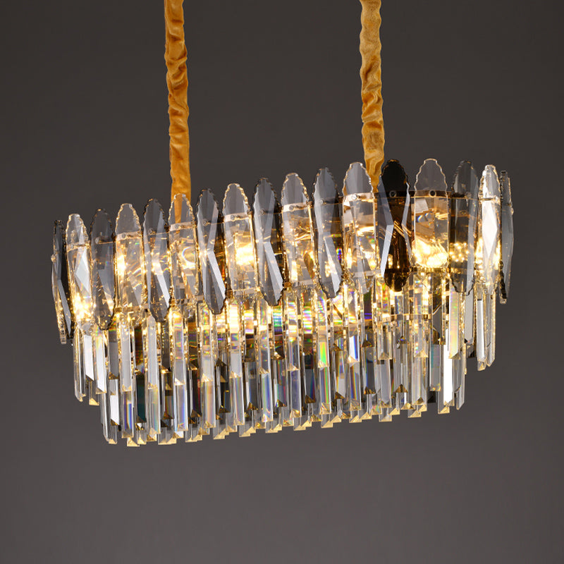 Geometric Pendant Lights Modern Crystal Pendant Lighting Fixture in Gold