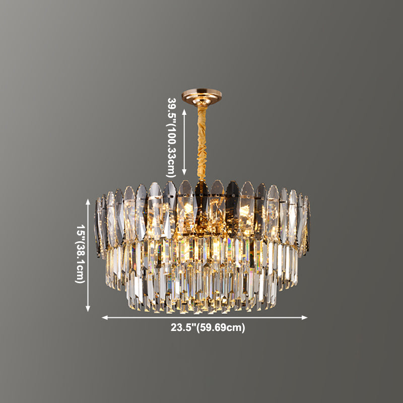 Geometric Pendant Lights Modern Crystal Pendant Lighting Fixture in Gold