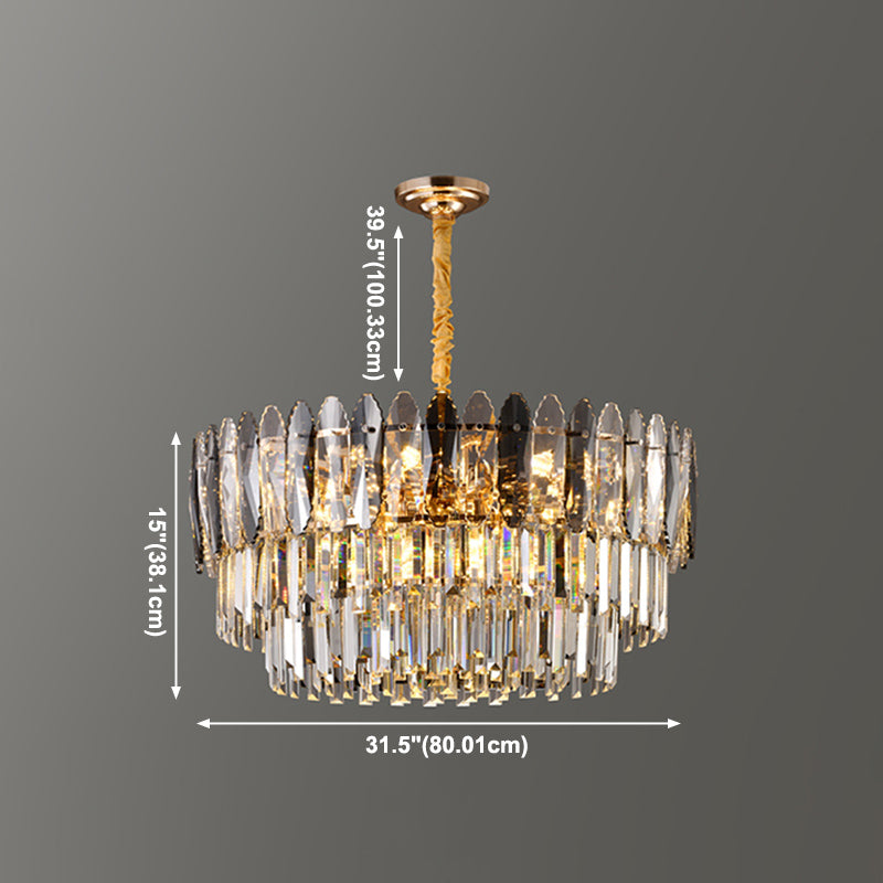 Geometric Pendant Lights Modern Crystal Pendant Lighting Fixture in Gold