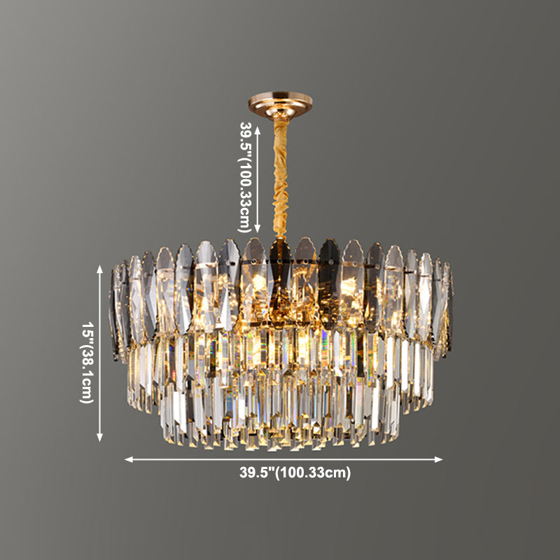 Geometric Pendant Lights Modern Crystal Pendant Lighting Fixture in Gold
