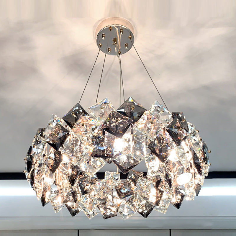 Geometric Pendant Lights Modern Crystal Pendant Lighting Fixture in Grey