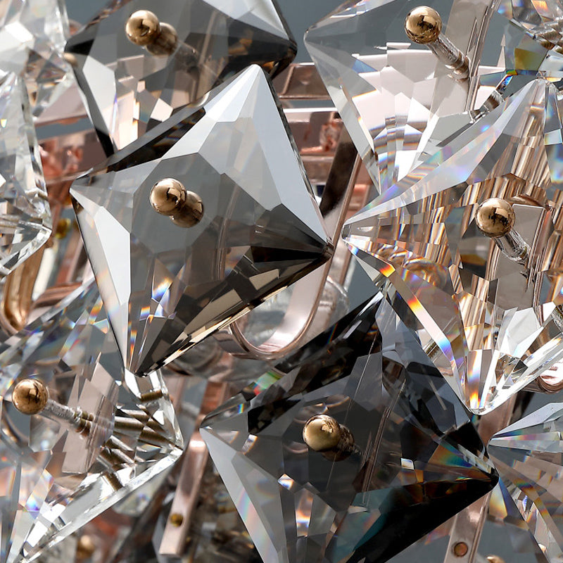 Geometric Pendant Lights Modern Crystal Pendant Lighting Fixture in Grey