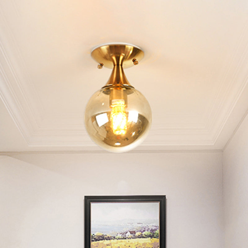 Illuminazione a semimontaggio in vetro bianco-giallo/grigio-blu/grigio fumo con paralume a sfera Nordic 1 lampadina da incasso a soffitto per foyer