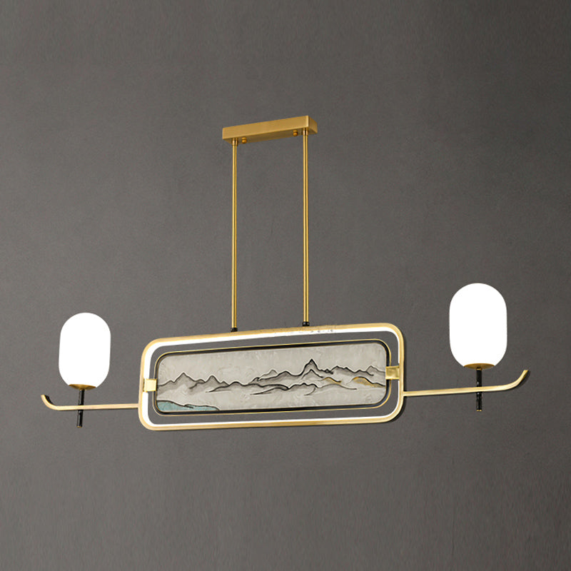 Accesorios de iluminación de la isla de cilindro modernos de vidrio 3 iluminación colgante de luz