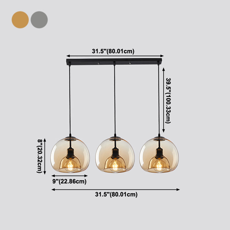 Global Hanging Light Kit Glass 1-Light Modern Modern plafond Light for Dining Room
