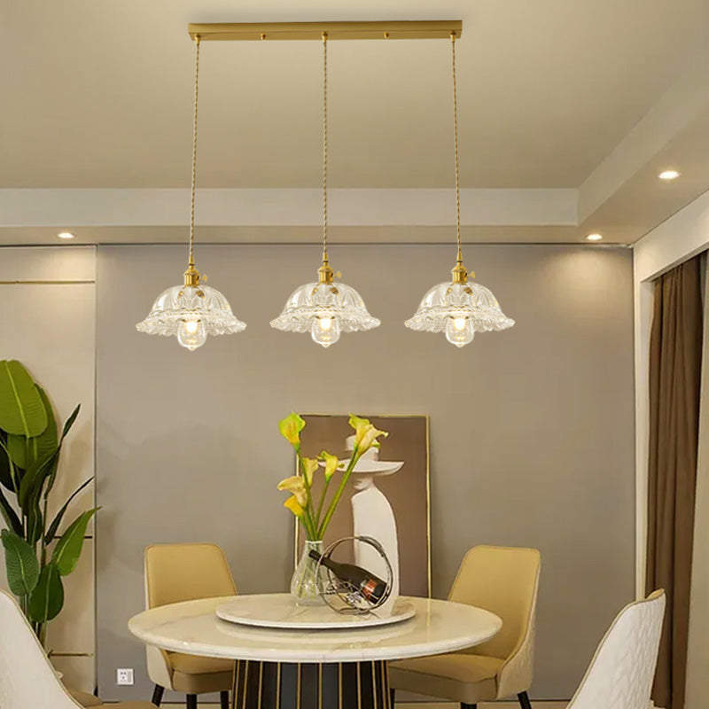 Pendre en verre en cuivre Fleur Fleur Pendre moderne pour salle à manger